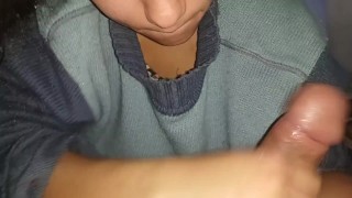 i sucked the cock non stop and made him cum in the insane handjob he moaned🍆🥛💦😋