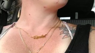 I film down my blouse and up my mini skirt out in public for fans part 5