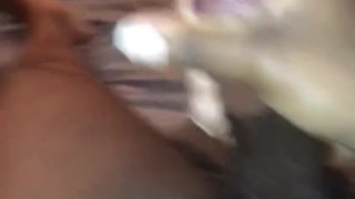 Jerking Big Thick Black Cock Until It Cums
