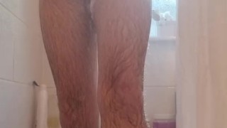 Hot masturbation in the shower stroking my big dick