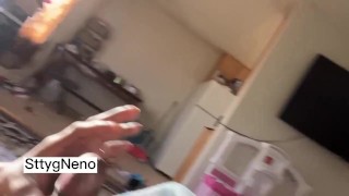 Hot young man touching his penis in the morning