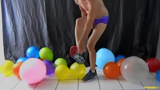 Balloon play with horny gay DILF Richard Lennox