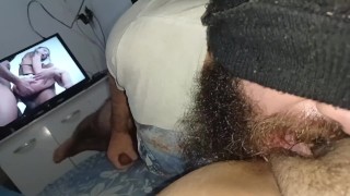 12 insane orgasms in his mouth watching anal dp in porn he cum together so horny🍆🍆🍑🤤💦🥛