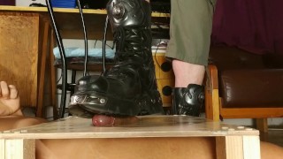 Erotic cock stomping with my New Rock boots HD