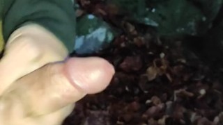 Cumshot jerking outdoor