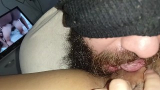 come hear the bitch moaning being sucked watching porn and coming in my mouth🌸🤤💦😋