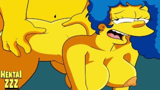 Marge fucked by Homer doggystyle Simpsons porn
