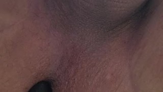 Fucking my ass with huge dildo stretching wide with inflatable and deep Tell i cum and pass
