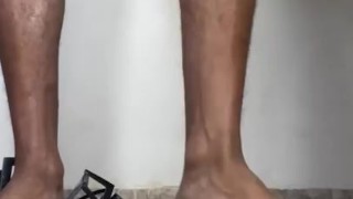 MAN GIANT FEET CRUSHING TINY CAR