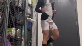 Public self piss with buttplug in my hole