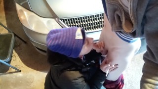 Heather Kane Sucks Cum Out of a Cock to Fix Her Flat Tire