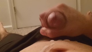 Quick cumshot on stomach