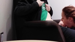 Lucky Shopper gets a Mouthful of Heather Kane and Cums Everywhere