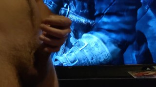Jerking off while playing video games 