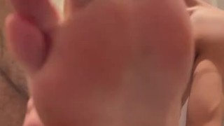 sucking my smelly toes at the gym 