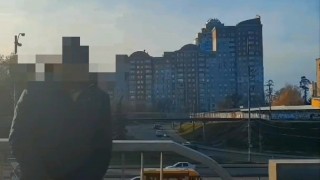 Hot wanker on public street