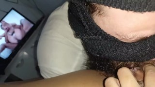 Look how hard my clitoris is, darling, I love being sucked until I ejaculate watching a pervert porn