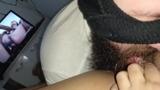 Look how hard my clitoris is, darling, I love being sucked until I ejaculate watching a pervert porn