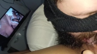 Look how hard my clitoris is, darling, I love being sucked until I ejaculate watching a pervert porn