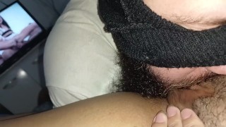 he loves to play with my pussy, making it fart deliciously, I ejaculate hard watching gangbang