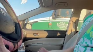 Hot trucker watches me jack off while driving