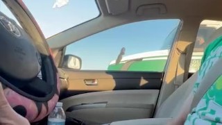 Hot trucker watches me jack off while driving