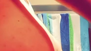 Katie plays with toys