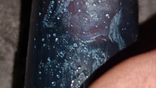 Using a penis pump while watching my wife 