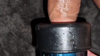 Using a penis pump while watching my wife 