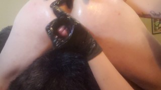 Gloved hands milk his cock until he cums. ass play included! 🍑👈🏻