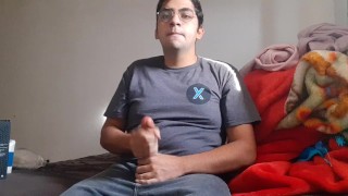 Masturbation on fake cock