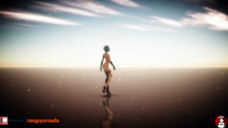 MMD R18 2B Nude Sexy Walk