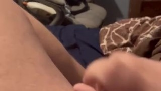 Jacking off in a friends bed (Cum Shot)