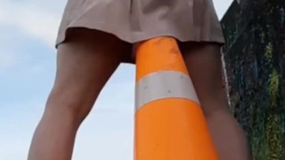 Sissy sits on a cone