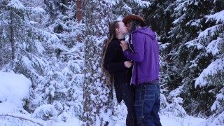 Sex in the winter forest while the snow is falling - RosenlundX - HD