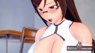 Student Cums in his Teacher's Mouth, she Can't Handle a Giant Cock - Hentai Hot Animations
