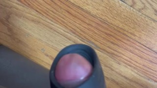 Close-up Cumshot. Cum bubbles after huge load dropped. Cock Vibrator cumming.