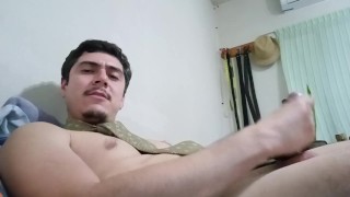 Handsome pectorals cum explosion