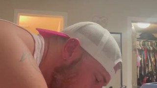 Byron Cole cums from sucking Dildo!