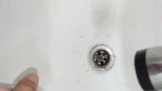 Sick in bathroom come big dick fnish in side!!!