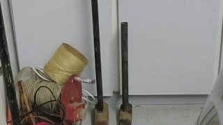 Hands Free cumshot in the garage