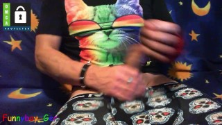 German Emo Twink (nearly) Handsfree Cumshot on his Boxer