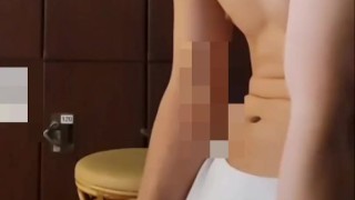 銭湯で白ブリ履いて勃起