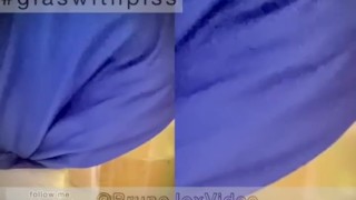 Bruno Jox, the handsome Latino twink, pissing in front of his fans