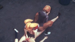 Hentai 3D Uncensored - Gery and a friend threesome at the street