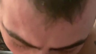 Sucking boyfriends hairy penis