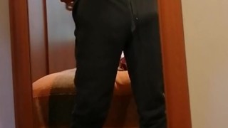 trying on my pants without underwear