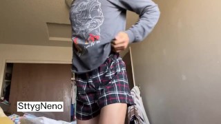 My cute girlfriend is modeling me before fucking her tight virgin pussy