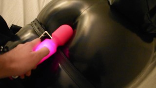 Latex Bondage Doll Vibed and Spanked