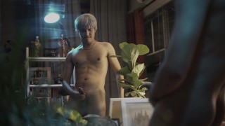 Standing masturbation then cum